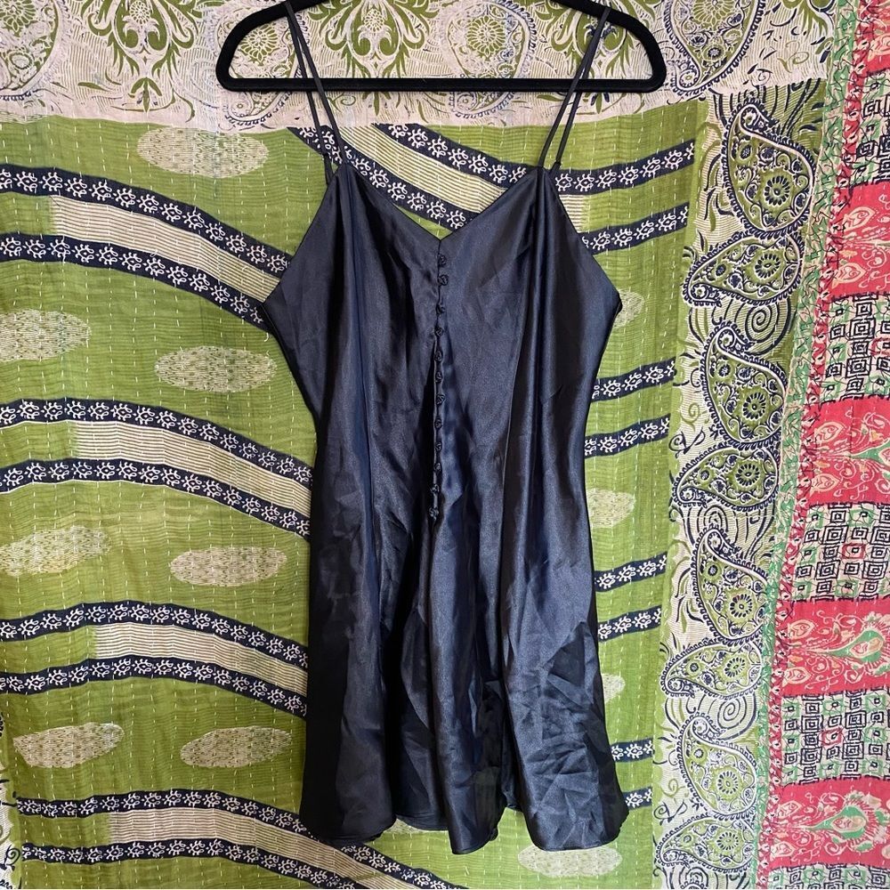 90’s Gold Label Victoria’s Secret Black Mini Chemise Size Large
